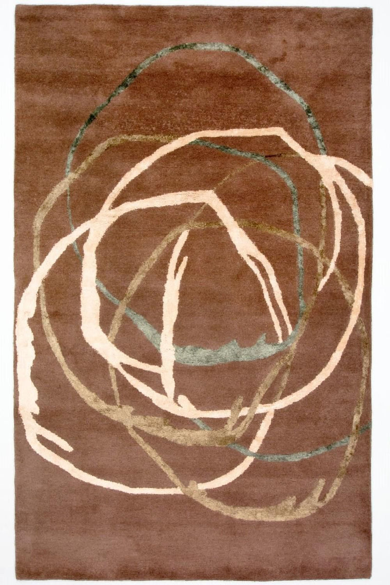 Designer tæppe - 244 x 152 cm - brun