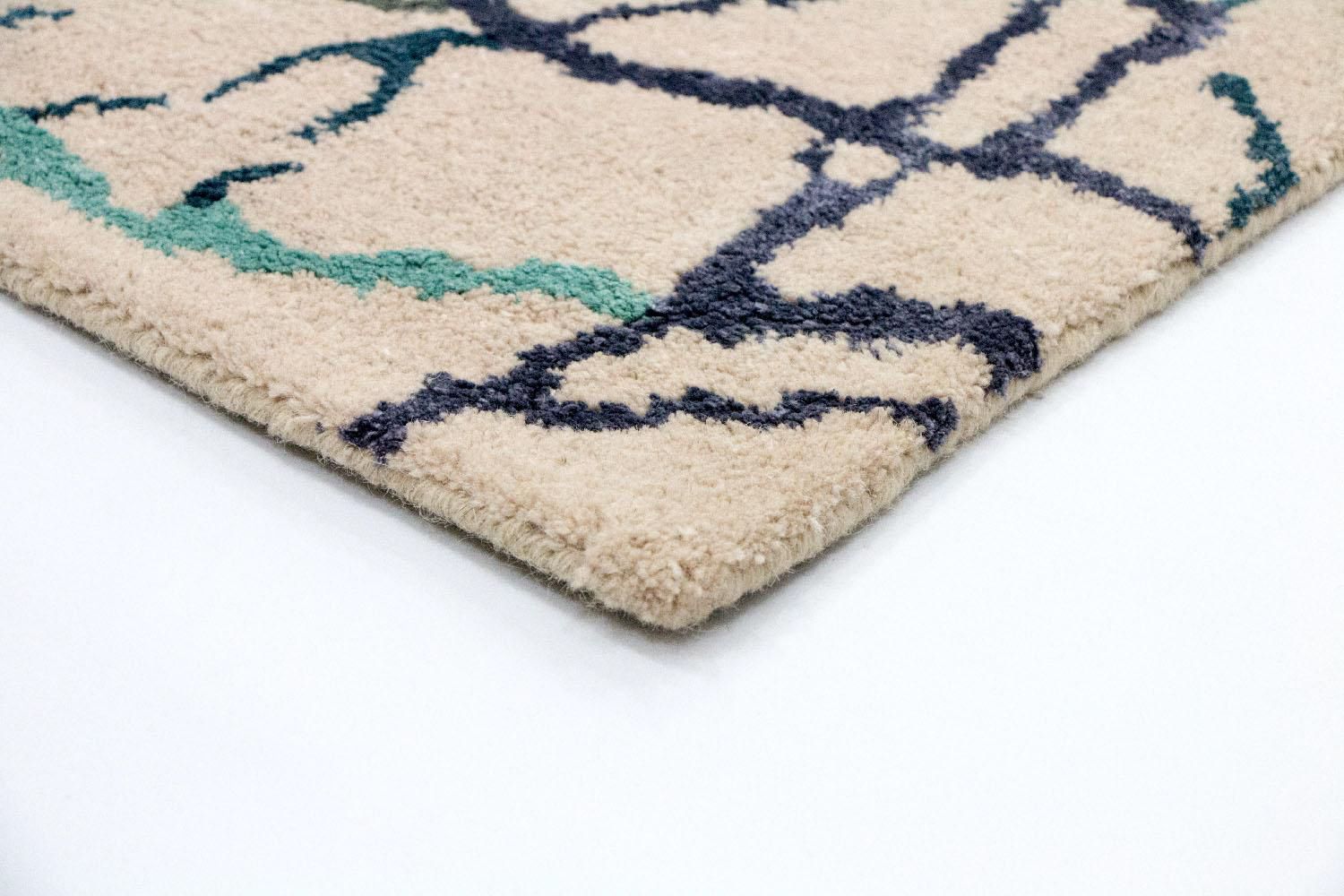 Designer tæppe - 197 x 136 cm - beige