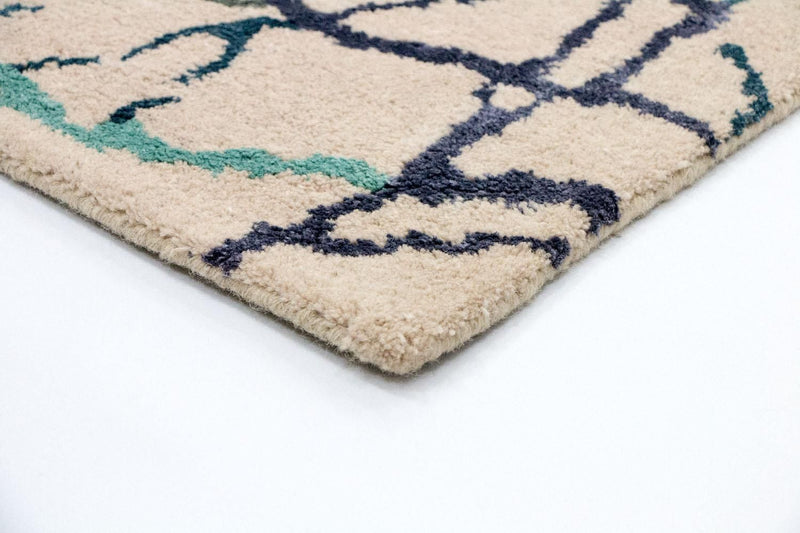 Designer tæppe - 197 x 136 cm - beige