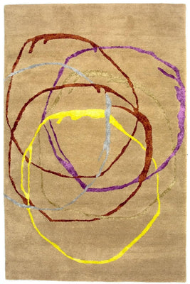 Designer tæppe - 246 x 152 cm - beige