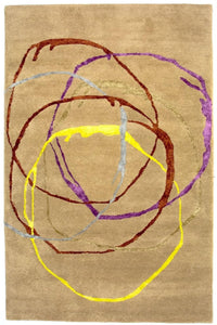 Designer tæppe - 246 x 152 cm - beige