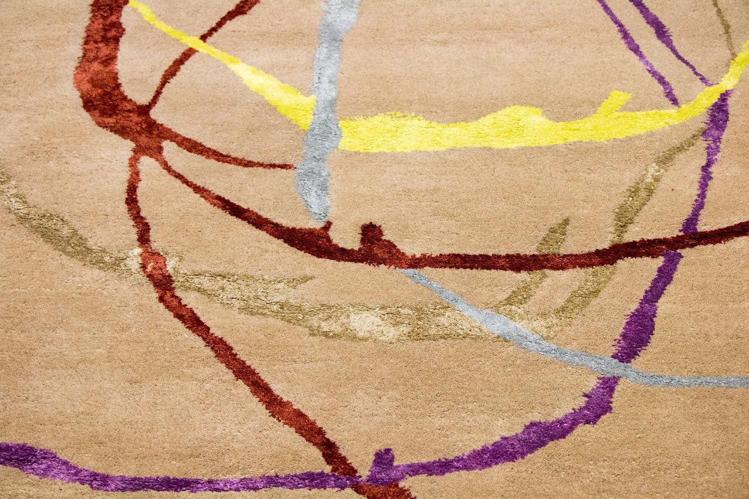 Designer tæppe - 246 x 152 cm - beige