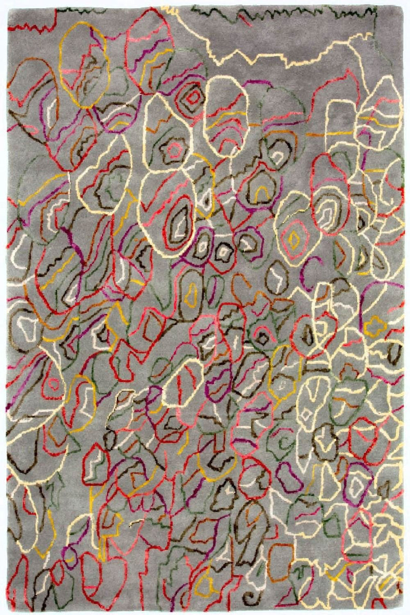 Designer tæppe - 241 x 153 cm - flerfarvet