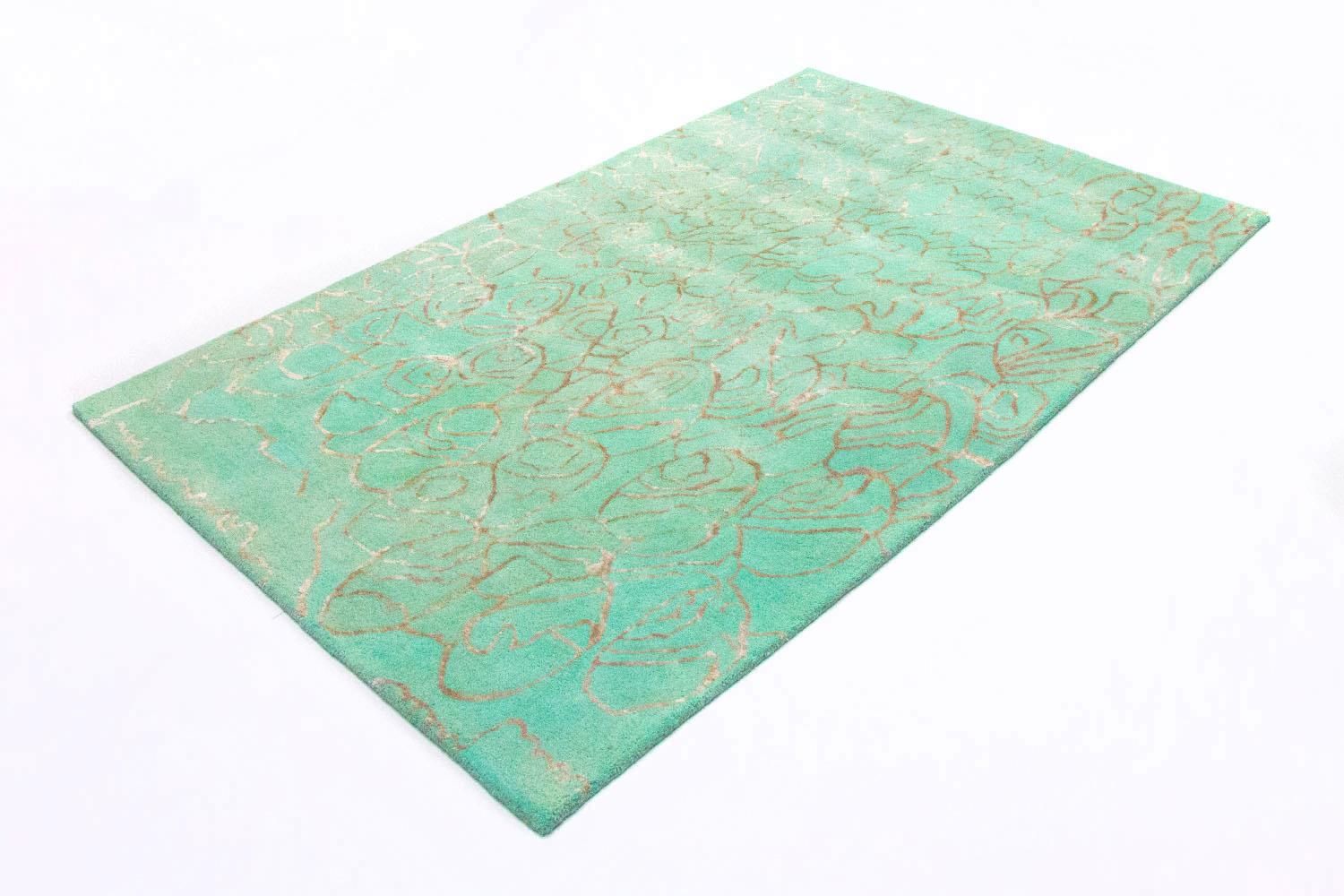 Designer tæppe - 244 x 153 cm - turkis