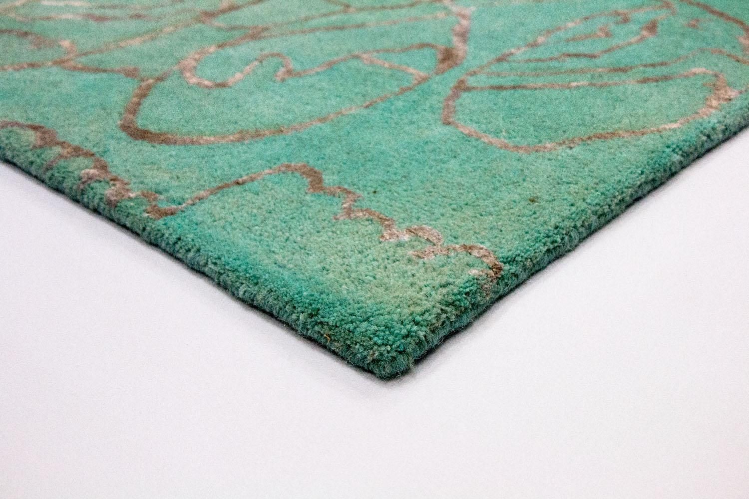 Designer tæppe - 244 x 153 cm - turkis