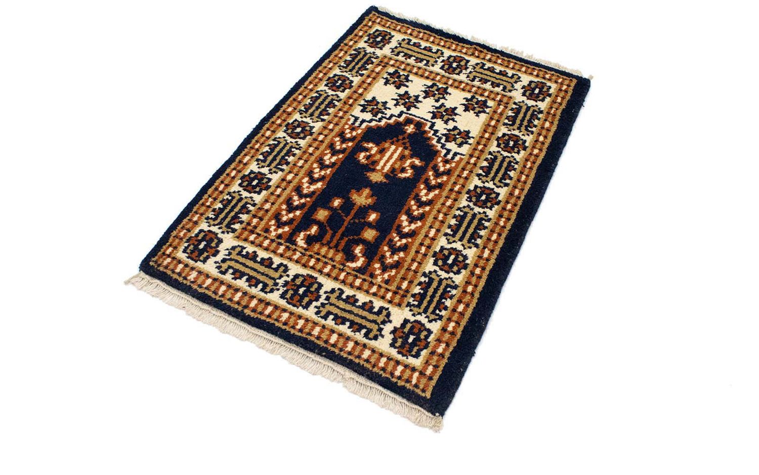 Orientalsk tæppe - 90 x 60 cm - mørkeblå