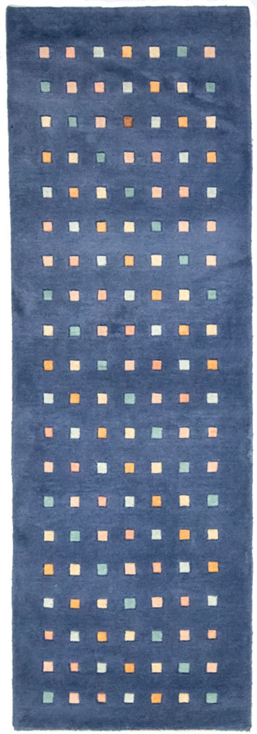 Løber Nepal Tæppe - 240 x 80 cm - mørkeblå