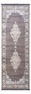 Orientalsk vævet tæppe Aysan - Løber / Mørkegrå / 100 x 200 cm Løber