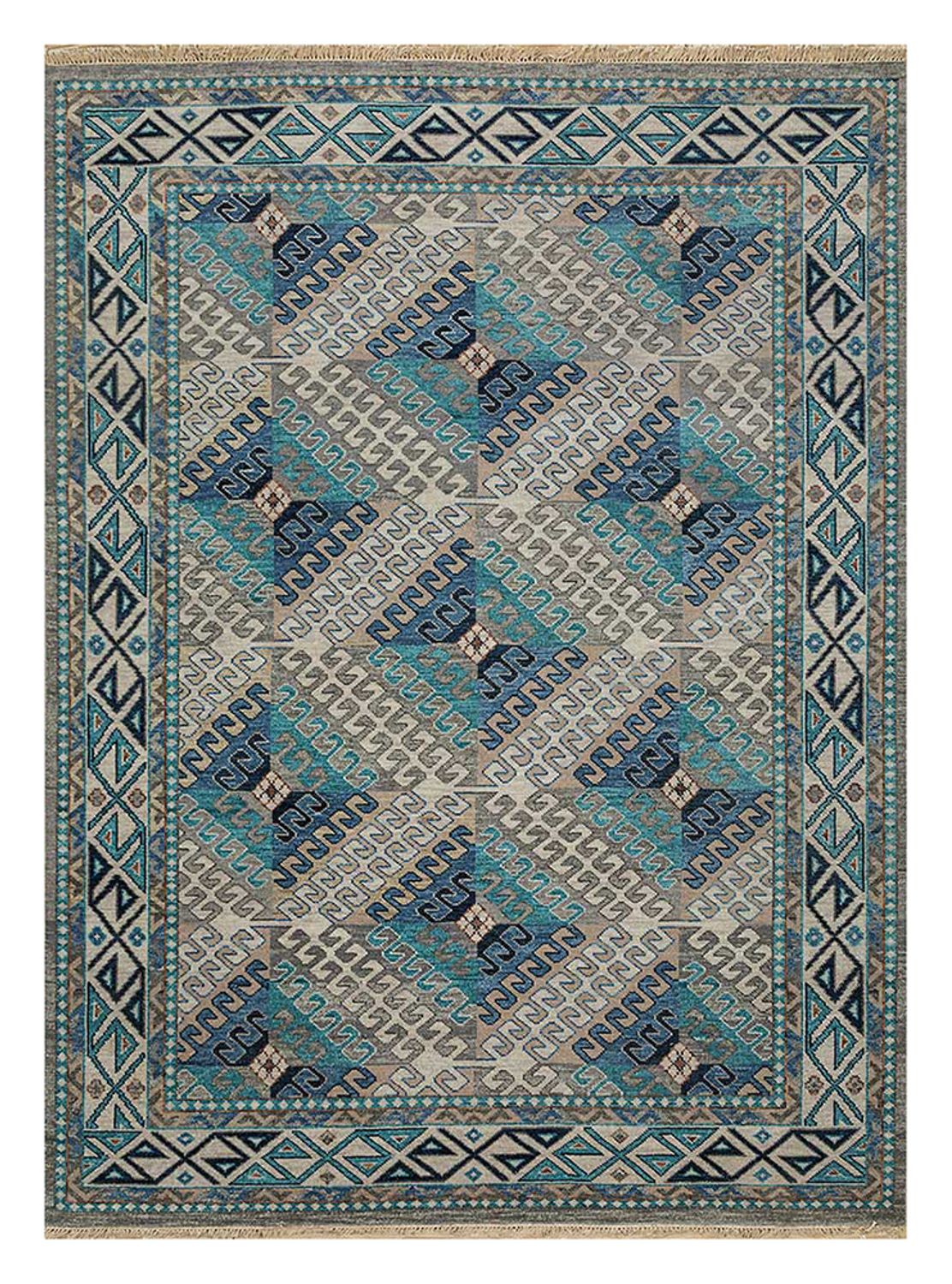 Uldtæppe - 240 x 150 cm - lyseblå