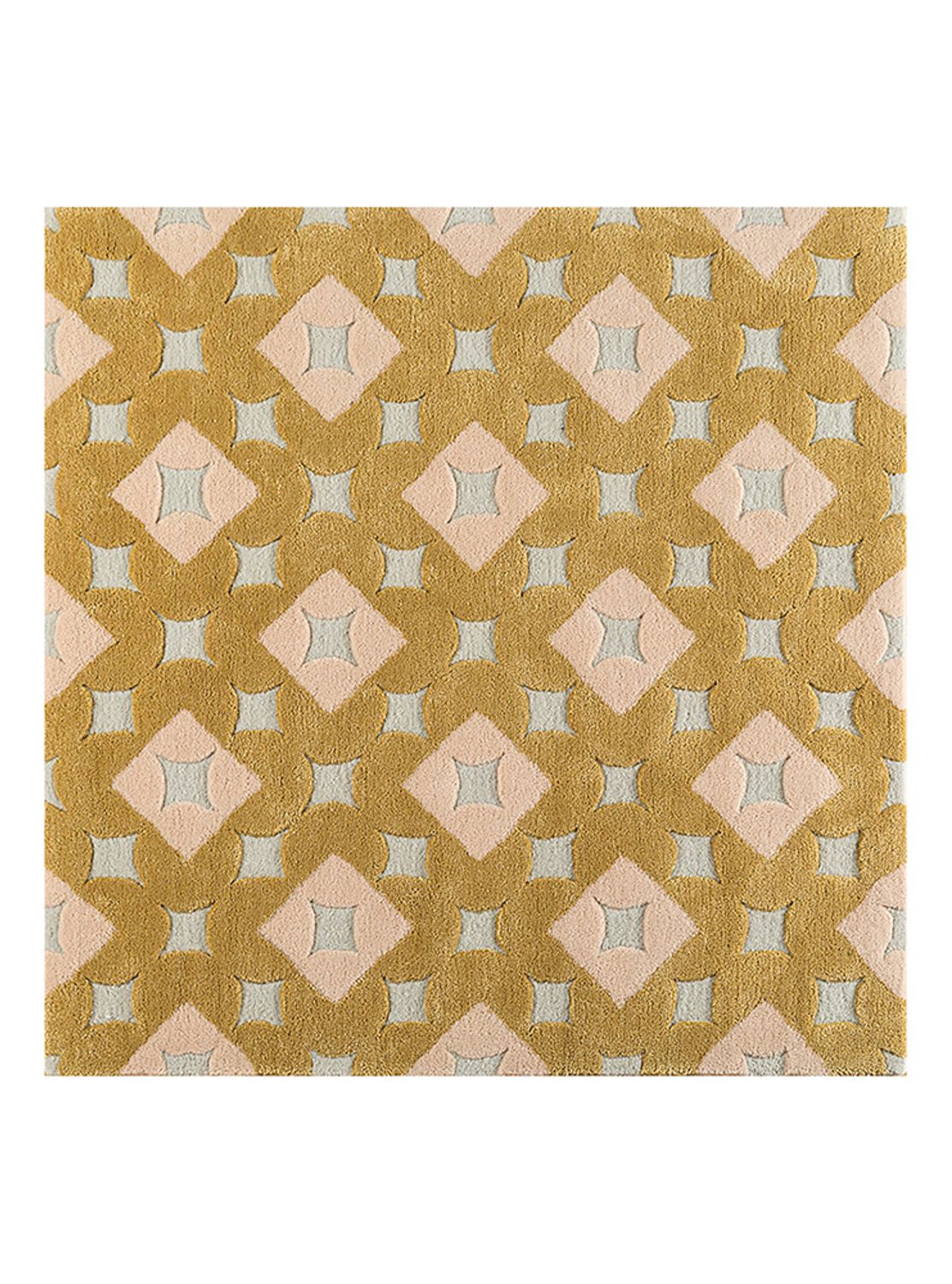 Uldtæppe firkantet  - 180 x 180 cm - guld