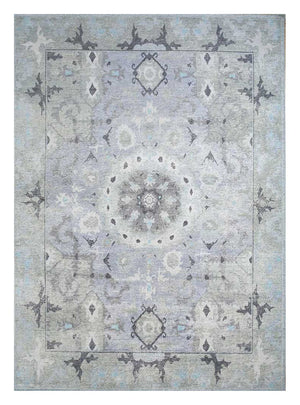 Uldtæppe - 360 x 270 cm - sølv