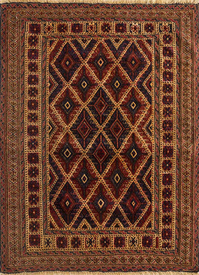 Uldtæppe firkantet  - 120 x 120 cm - guld