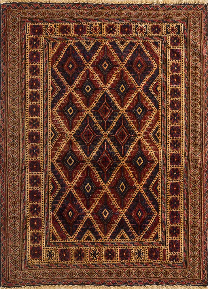 Uldtæppe firkantet  - 120 x 120 cm - guld