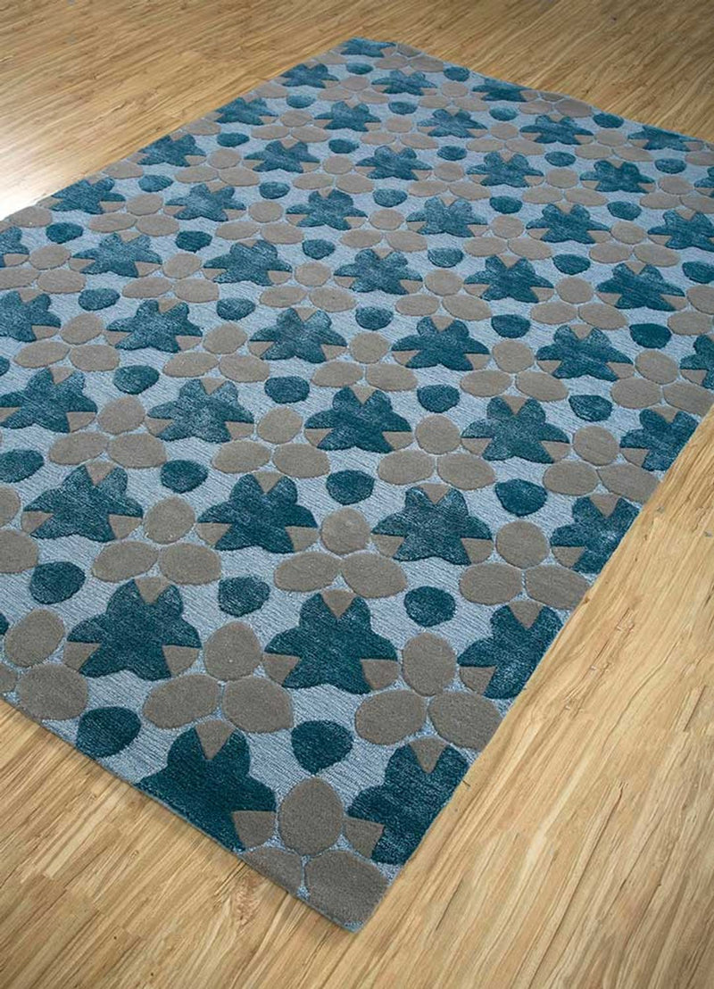 Uldtæppe - 240 x 170 cm - blå