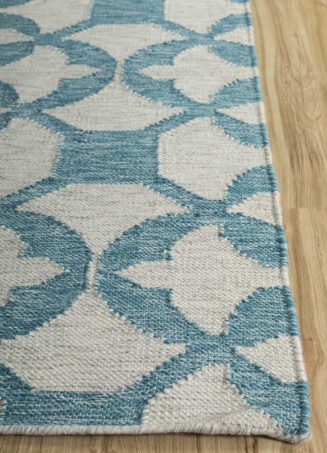 Uldtæppe - 300 x 240 cm - turkis