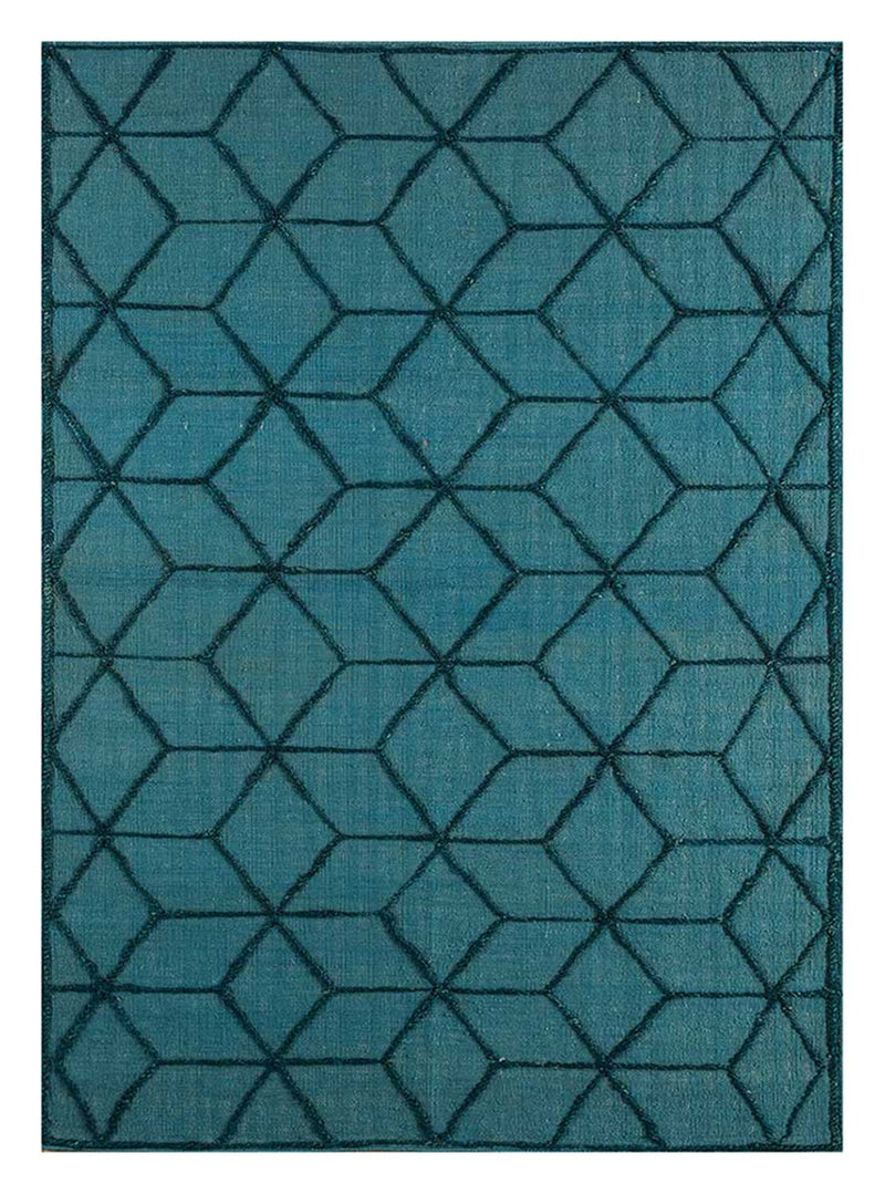 Uldtæppe - 240 x 150 cm - havblå