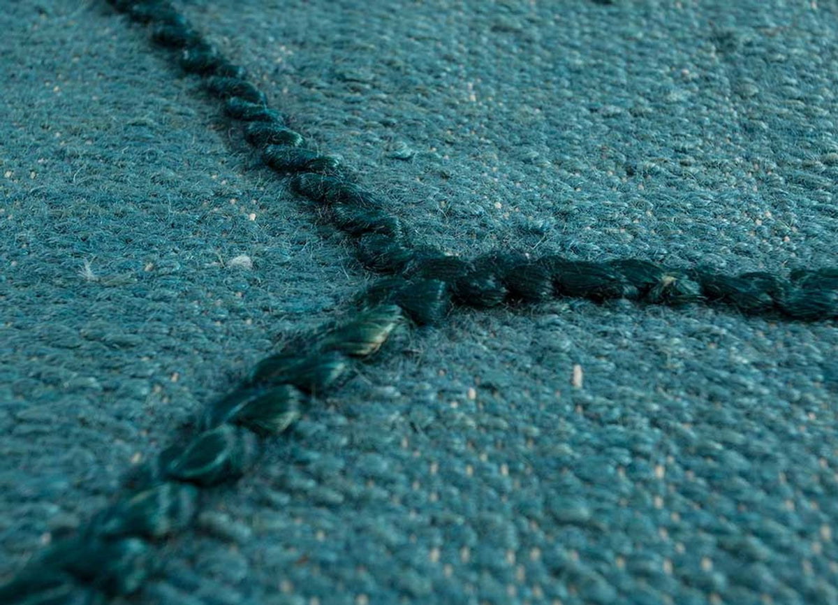 Uldtæppe - 240 x 150 cm - havblå