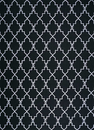 Uldtæppe - 375 x 270 cm - sort og hvid