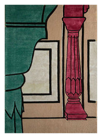 Uldtæppe særlig form  - 270 x 180 cm - orange