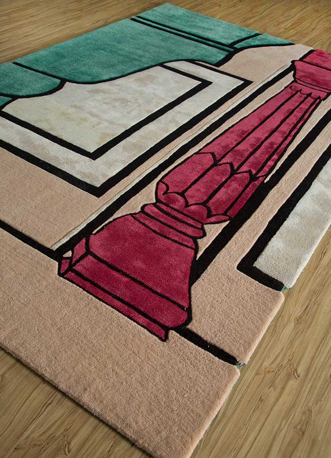 Uldtæppe særlig form  - 270 x 180 cm - orange