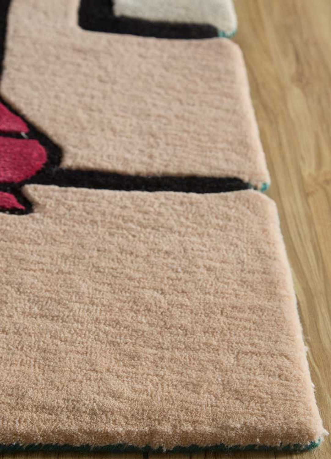 Uldtæppe særlig form  - 270 x 180 cm - orange