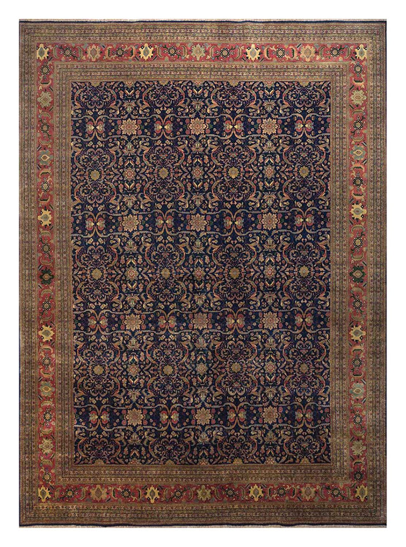 Uldtæppe - 450 x 360 cm - blå