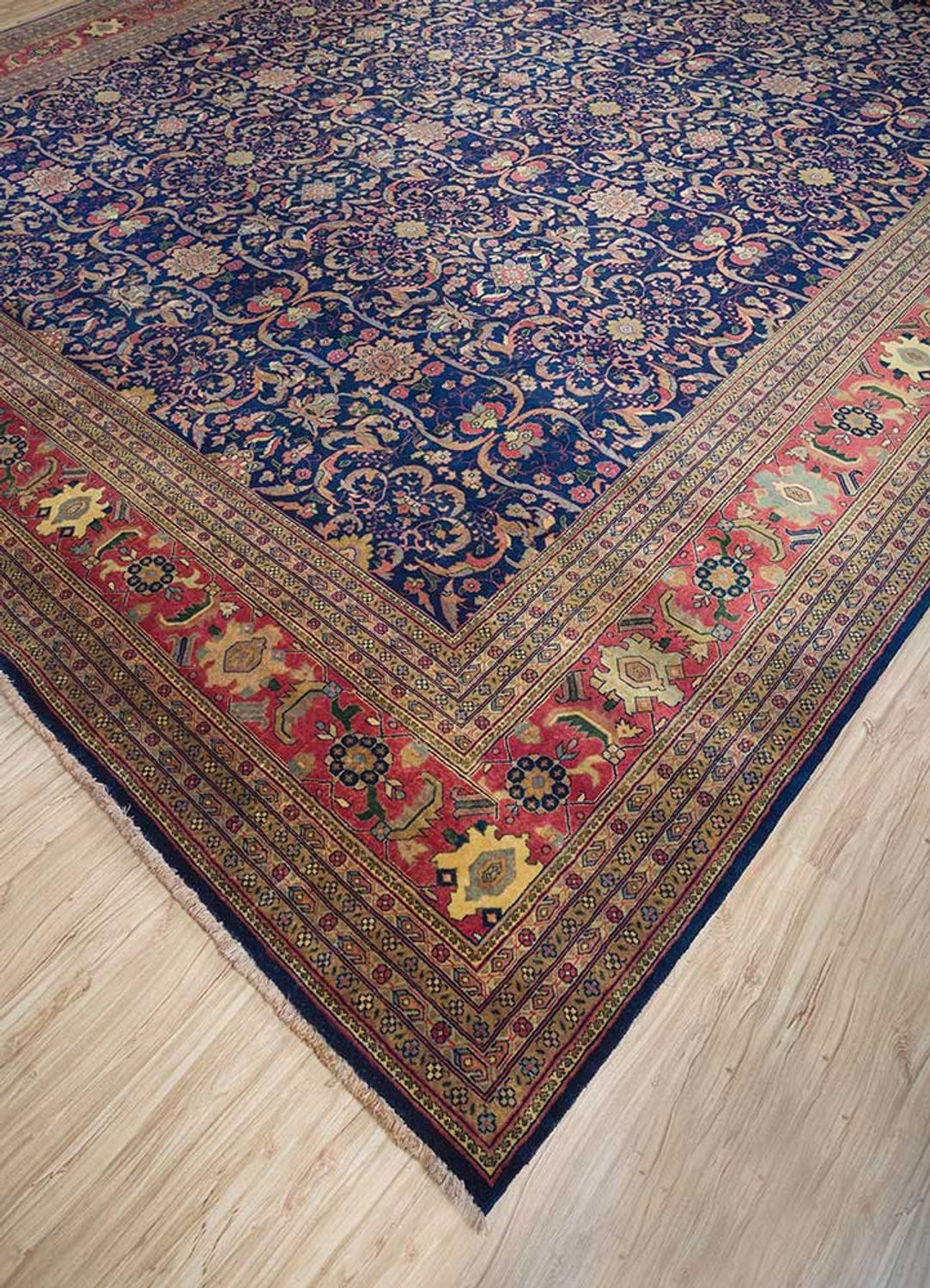 Uldtæppe - 450 x 360 cm - blå