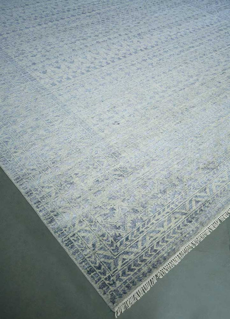 Uldtæppe - 435 x 360 cm - lyseblå