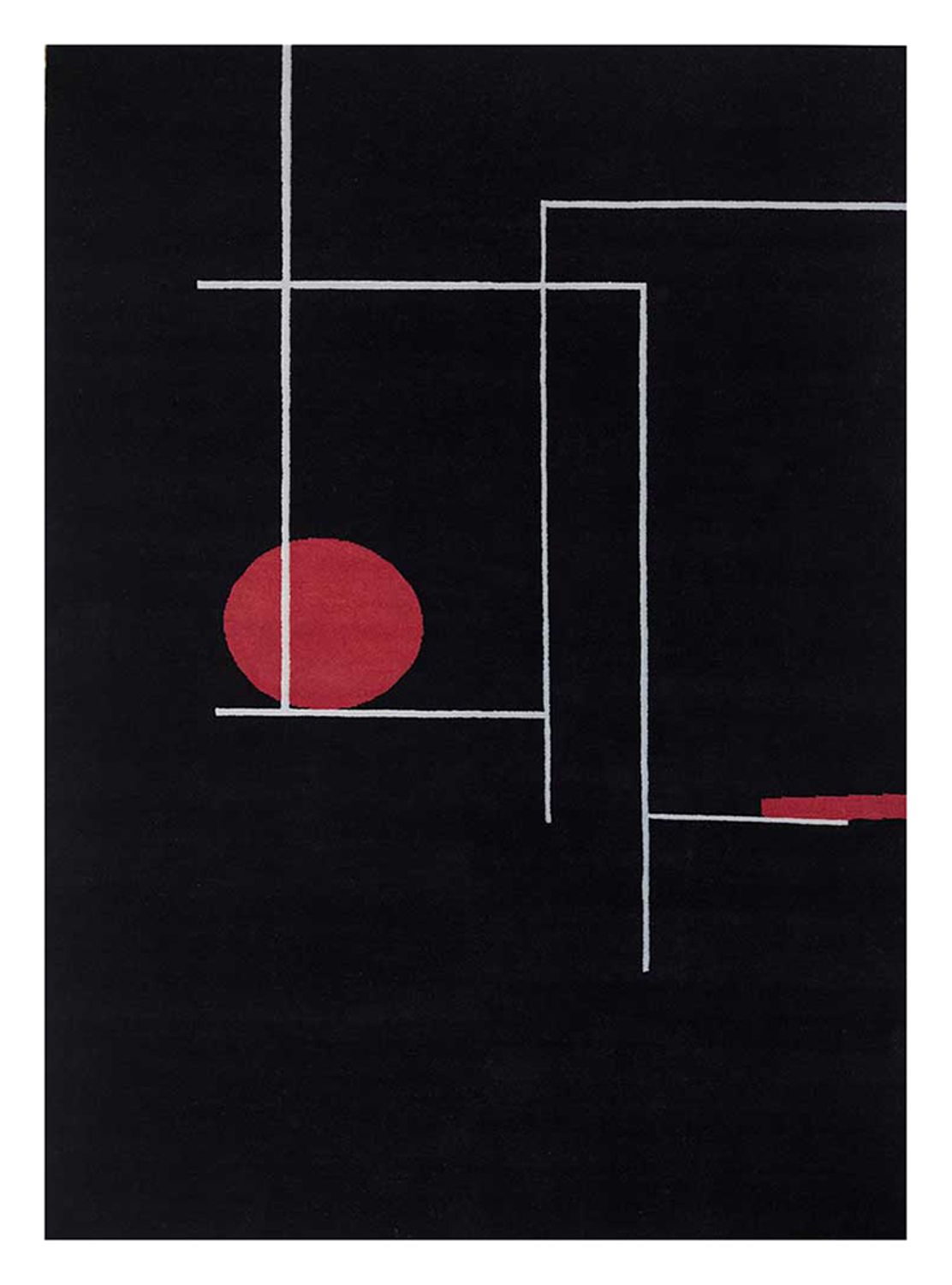 Uldtæppe - 270 x 180 cm - sort