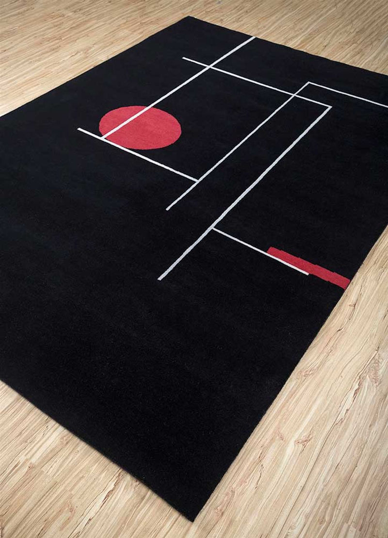 Uldtæppe - 270 x 180 cm - sort