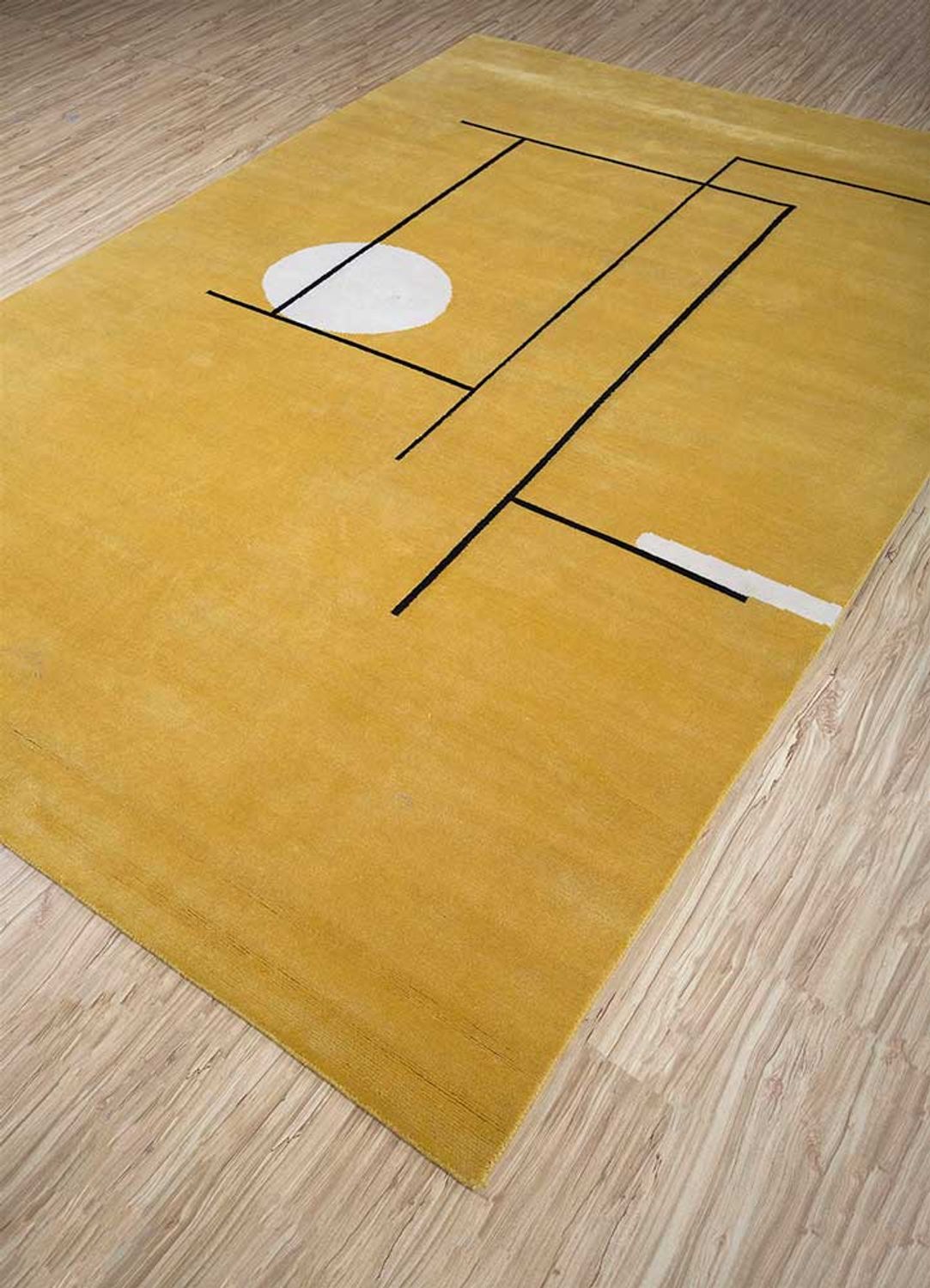 Uldtæppe - 270 x 180 cm - guld