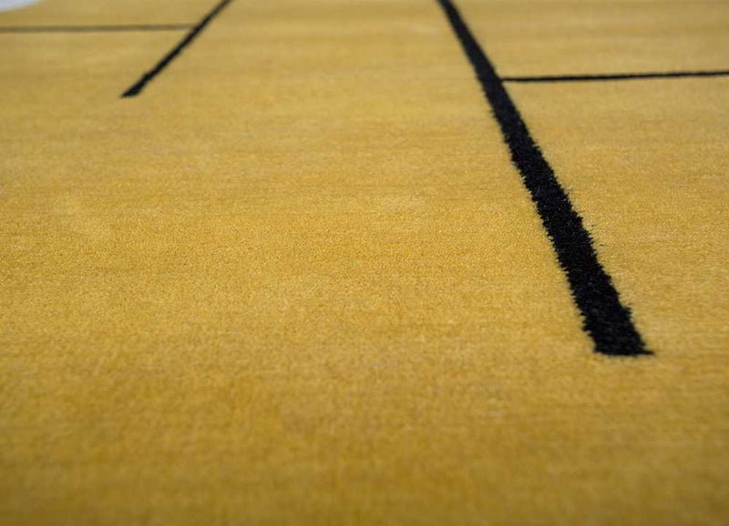 Uldtæppe - 270 x 180 cm - guld