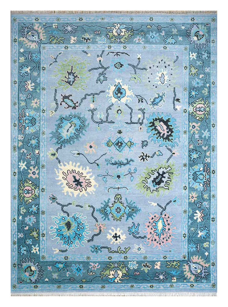 Uldtæppe - 300 x 240 cm - turkis