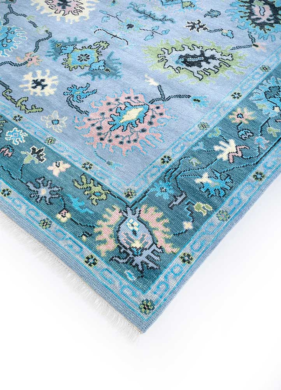 Uldtæppe - 300 x 240 cm - turkis