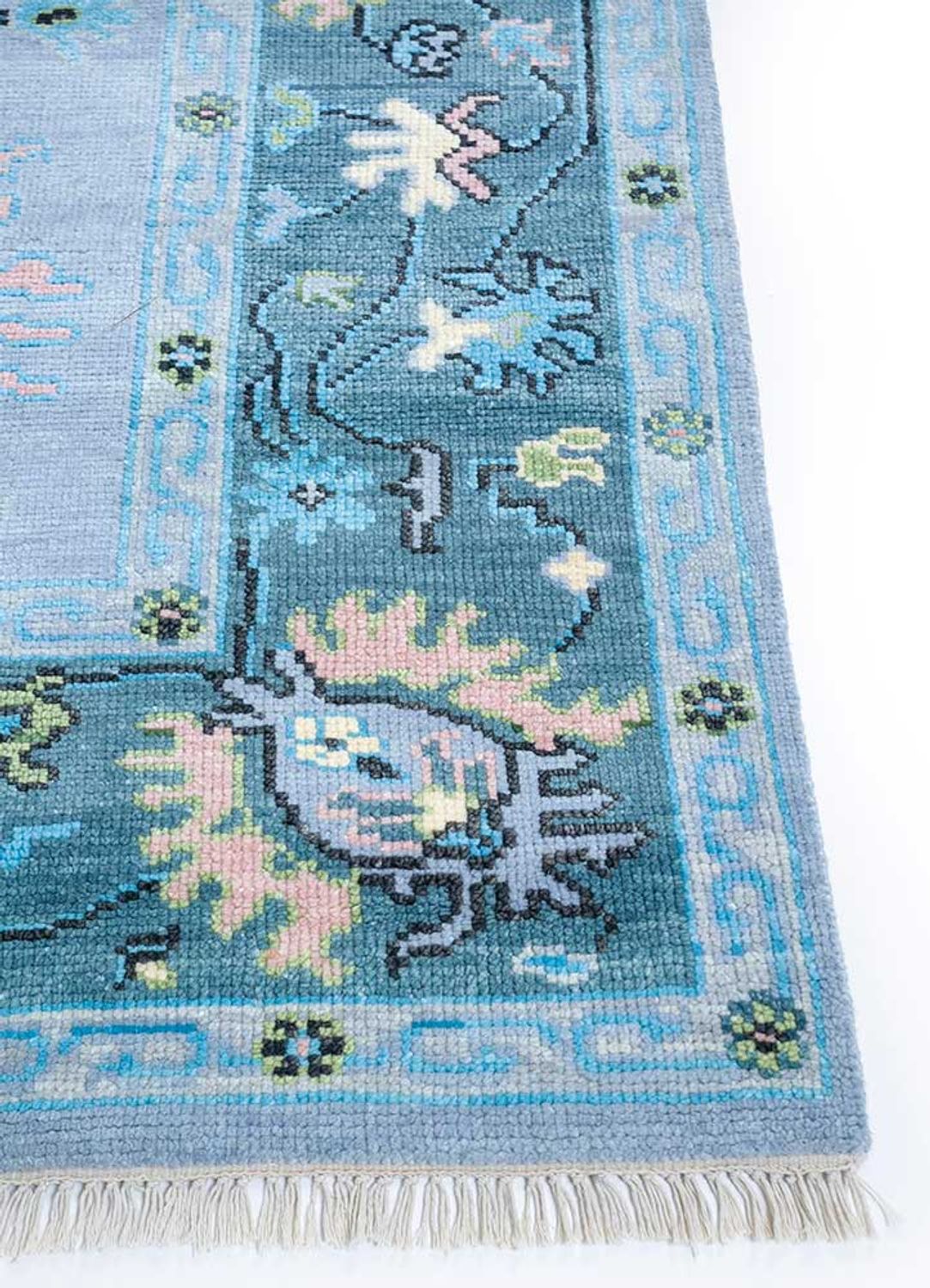 Uldtæppe - 300 x 240 cm - turkis