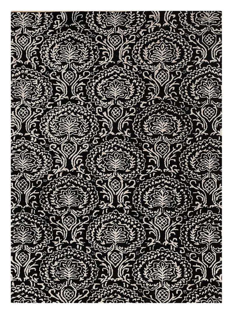 Uldtæppe - 240 x 150 cm - sort og hvid