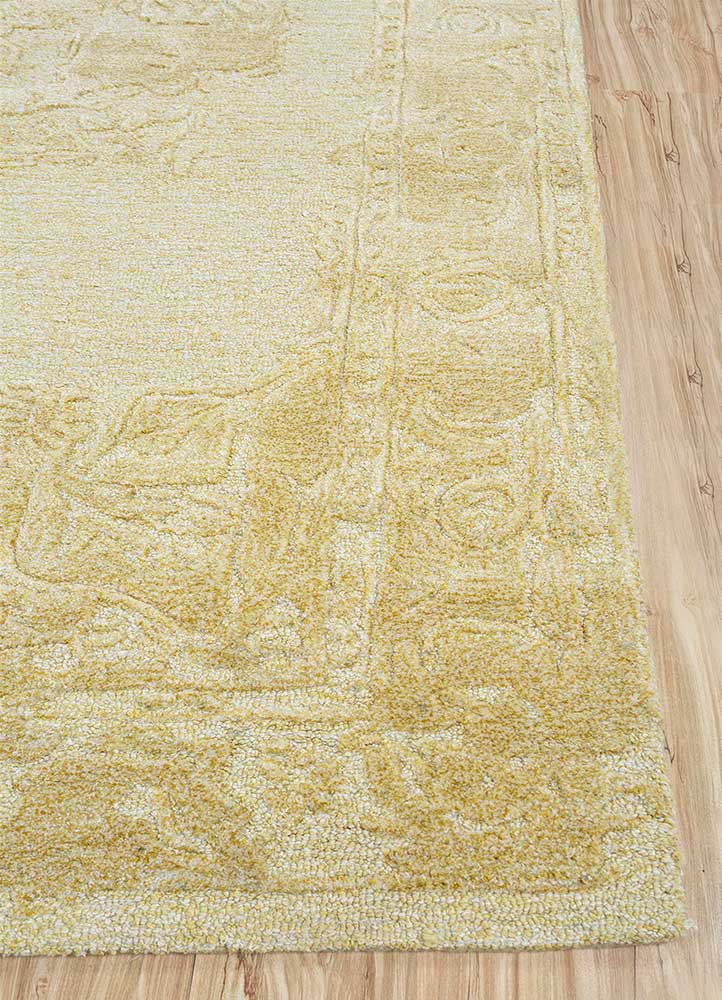 Uldtæppe - 270 x 180 cm - guld