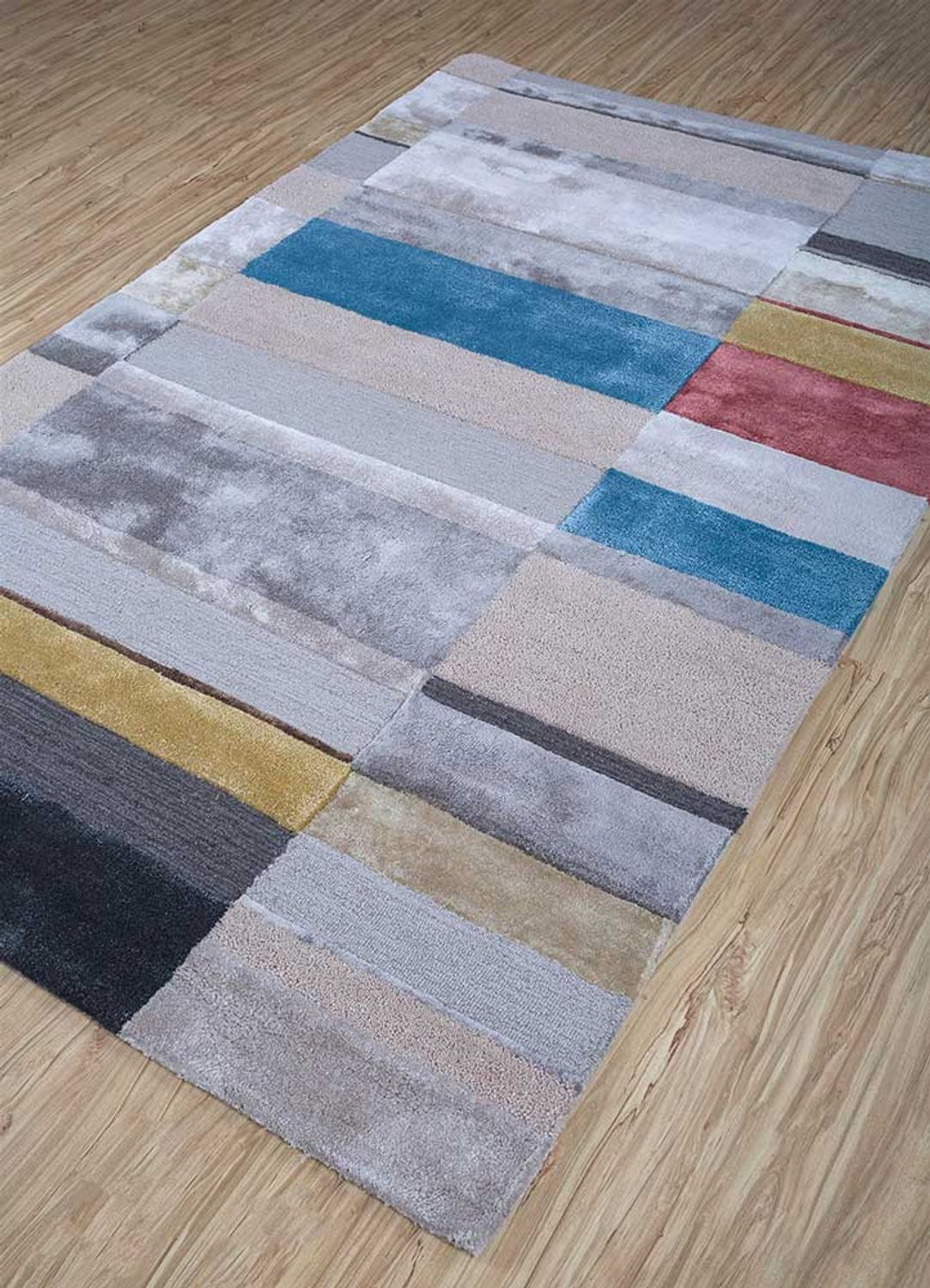 Uldtæppe - 270 x 180 cm - sølv