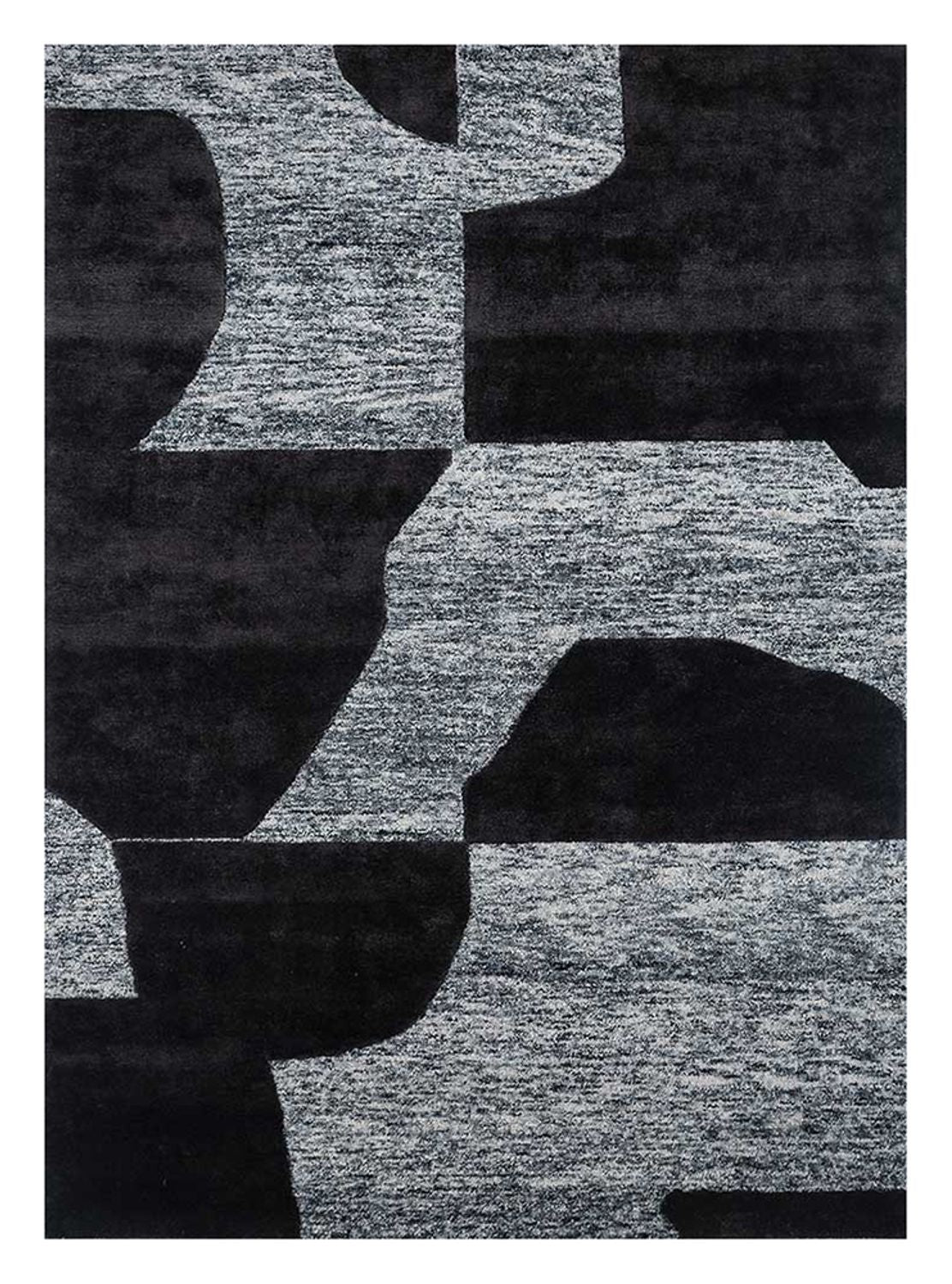 Uldtæppe - 270 x 180 cm - sort og hvid