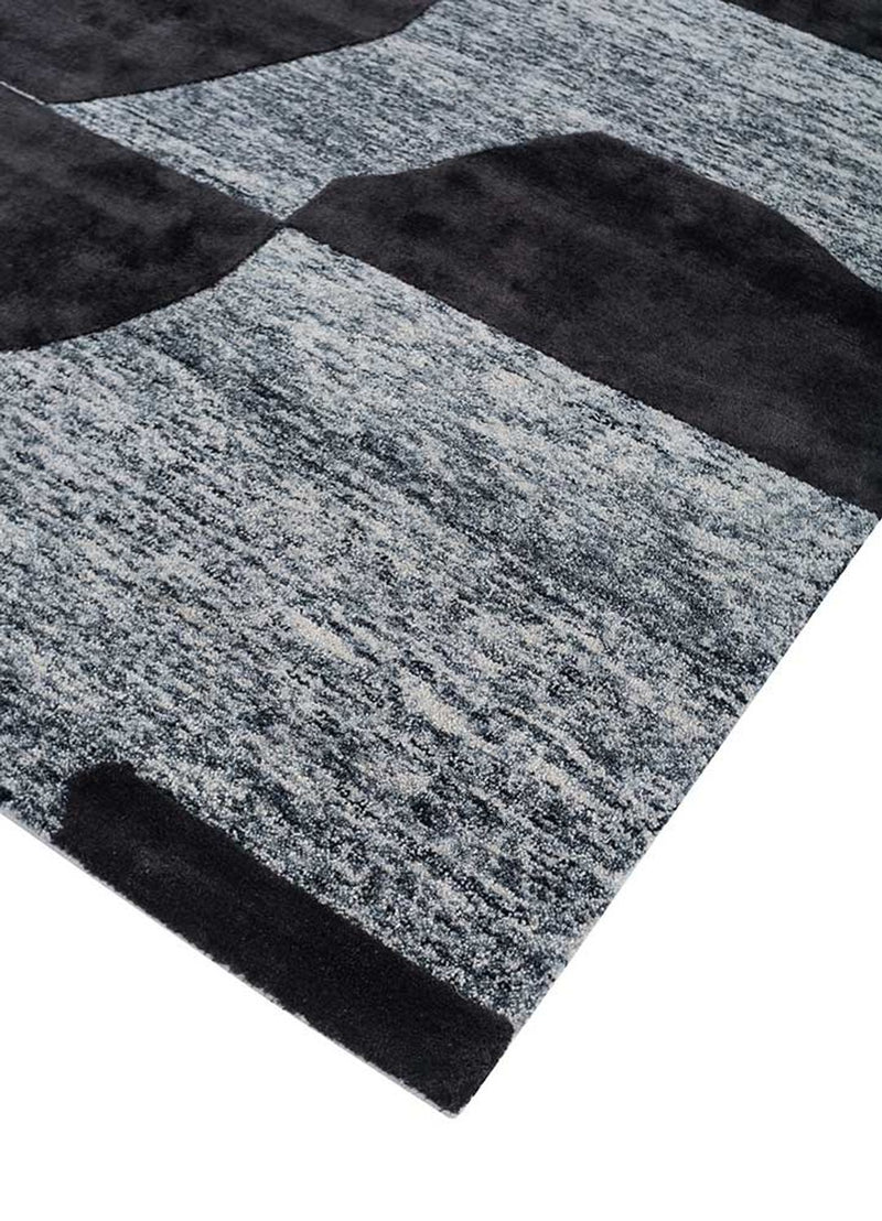 Uldtæppe - 270 x 180 cm - sort og hvid