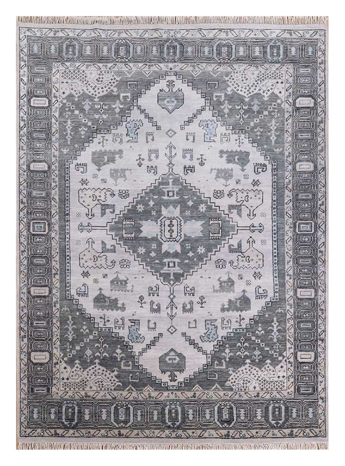 Uldtæppe - 300 x 240 cm - sølv