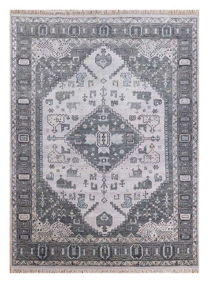 Uldtæppe - 300 x 240 cm - sølv