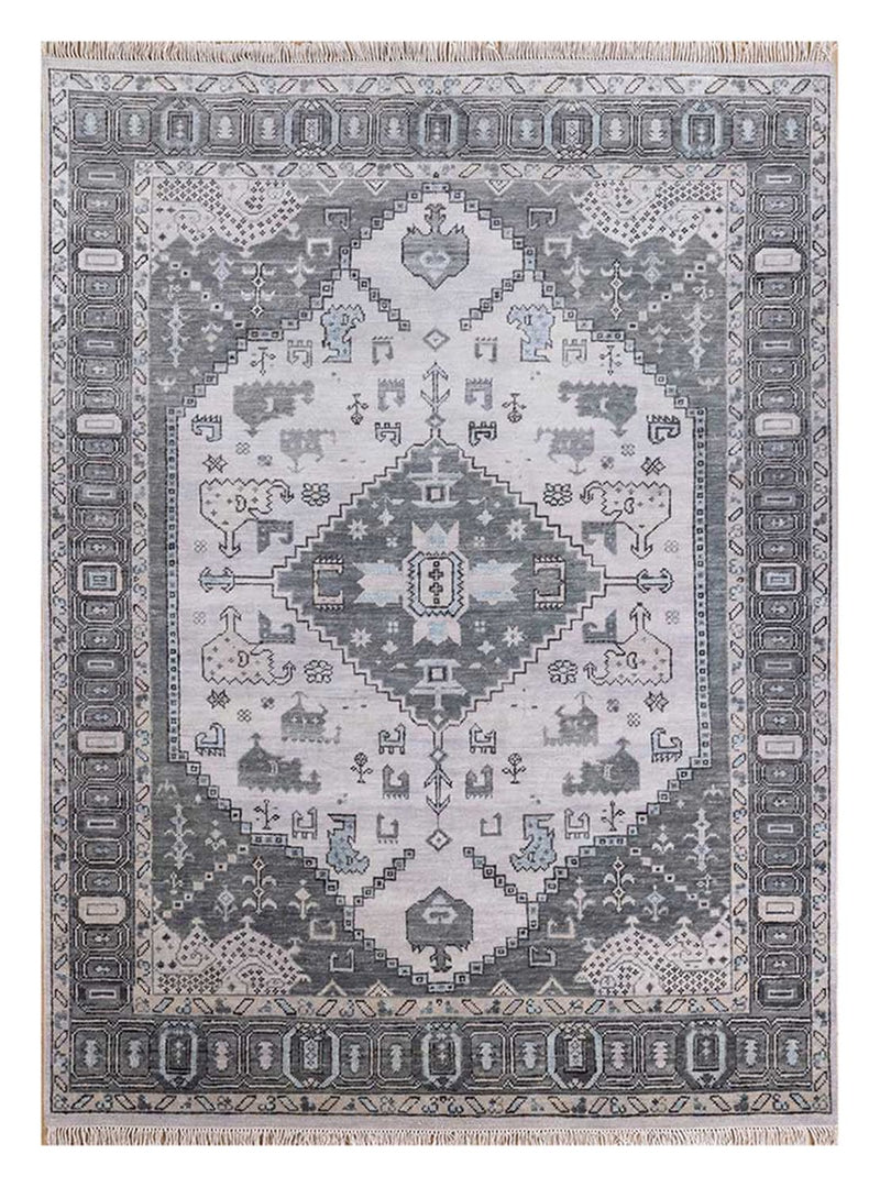 Uldtæppe - 300 x 240 cm - sølv