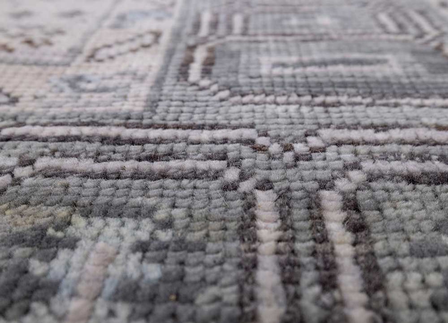 Uldtæppe - 300 x 240 cm - sølv