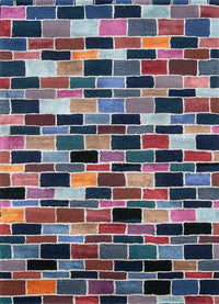 Uldtæppe - 165 x 105 cm - flerfarvet