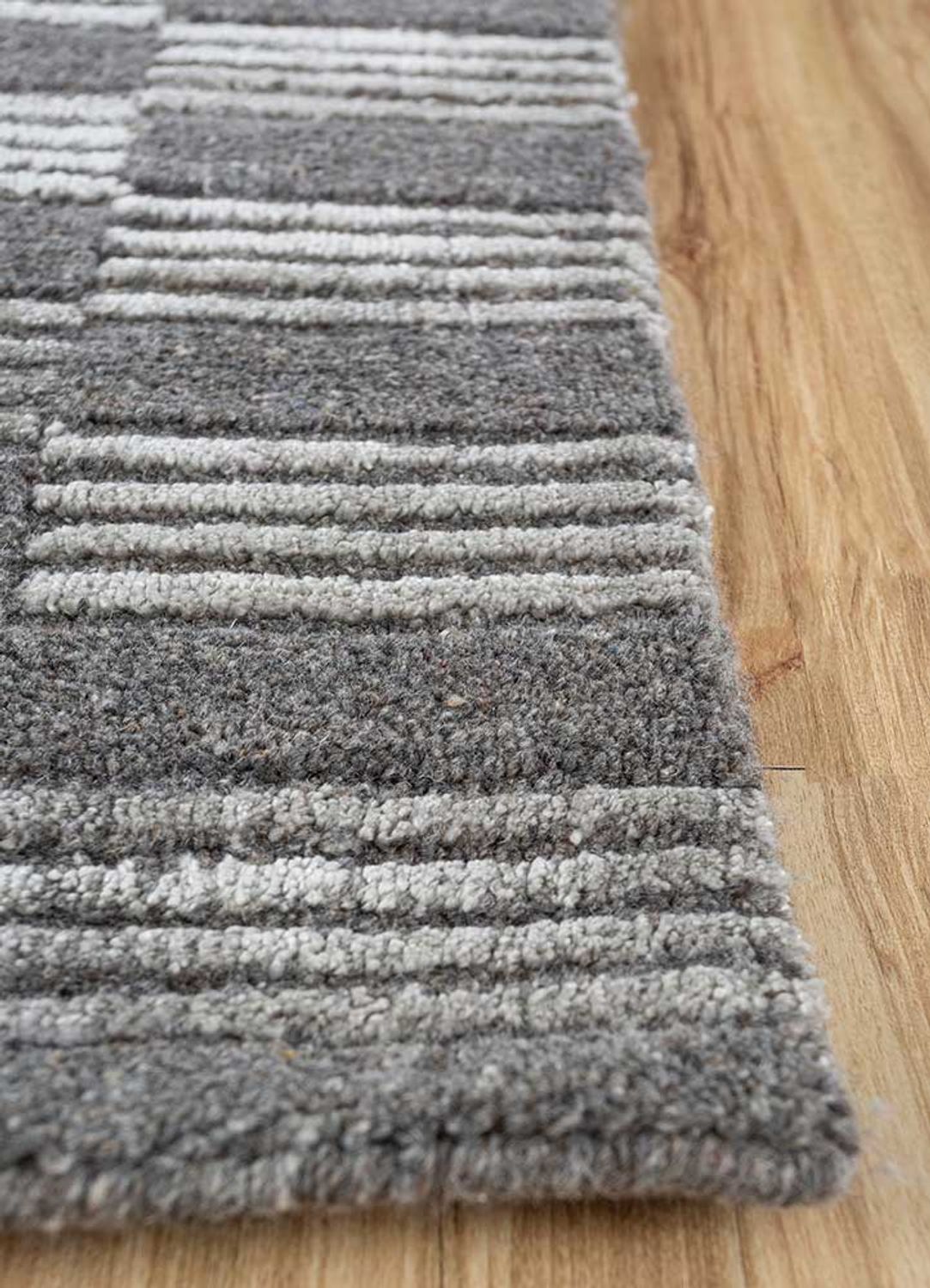 Tæppe - 300 x 240 cm - sort og hvid