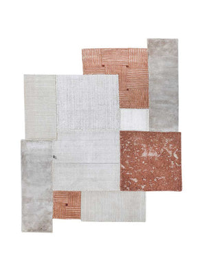 Uldtæppe særlig form  - 180 x 150 cm - creme