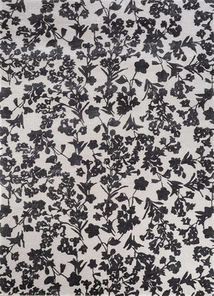 Uldtæppe - 270 x 180 cm - sort og hvid