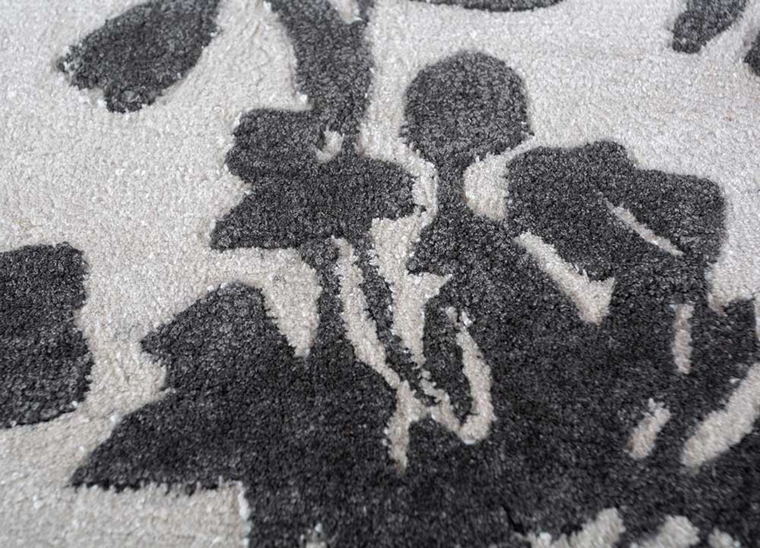 Uldtæppe - 270 x 180 cm - sort og hvid
