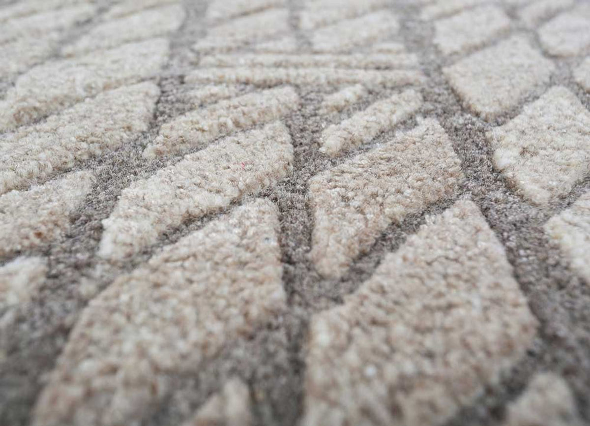 Uldtæppe - 240 x 150 cm - mørk beige